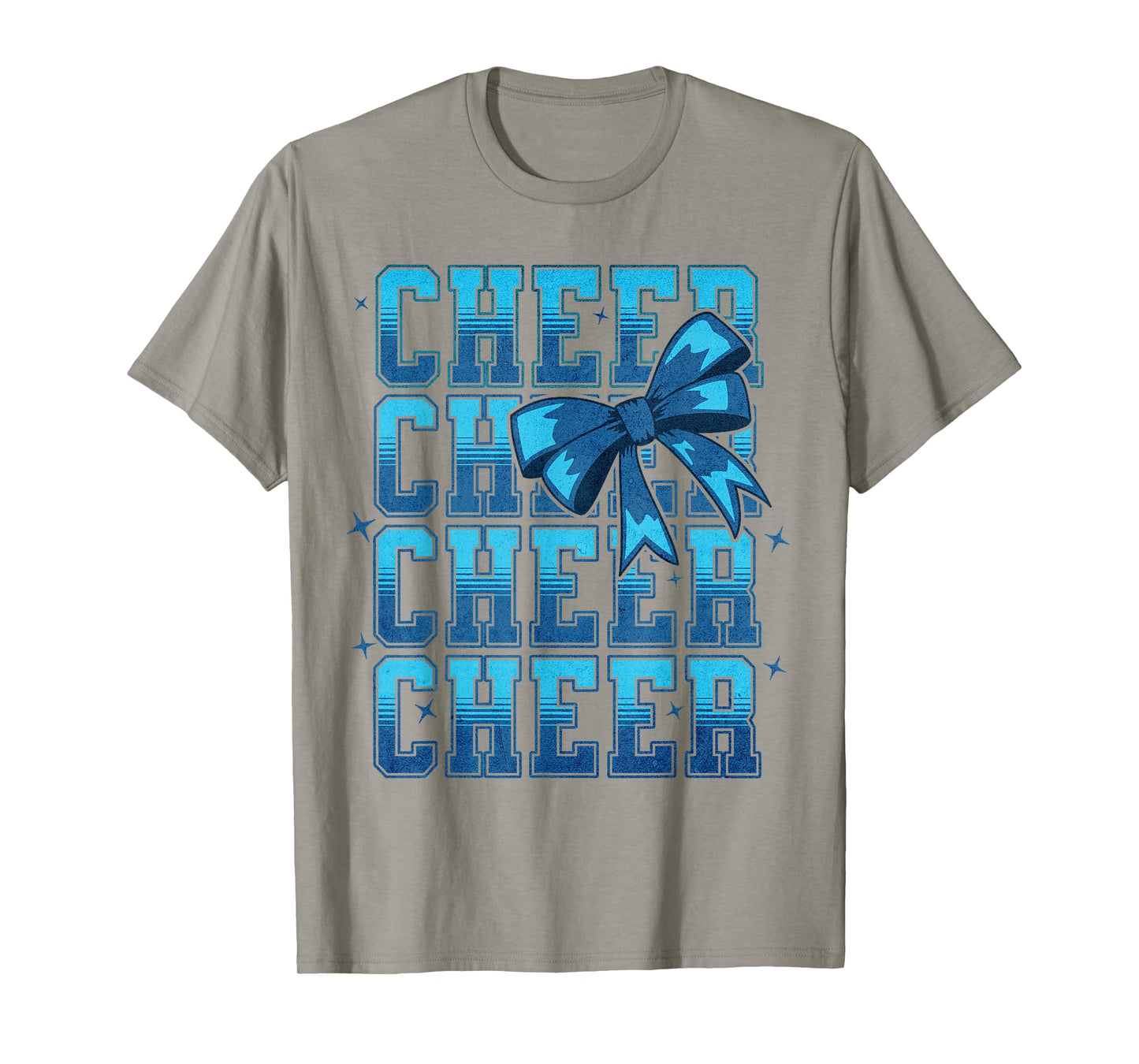 Coquette Cheer Bow Cheerleading Team Spirit Sport Blue T-Shirt
