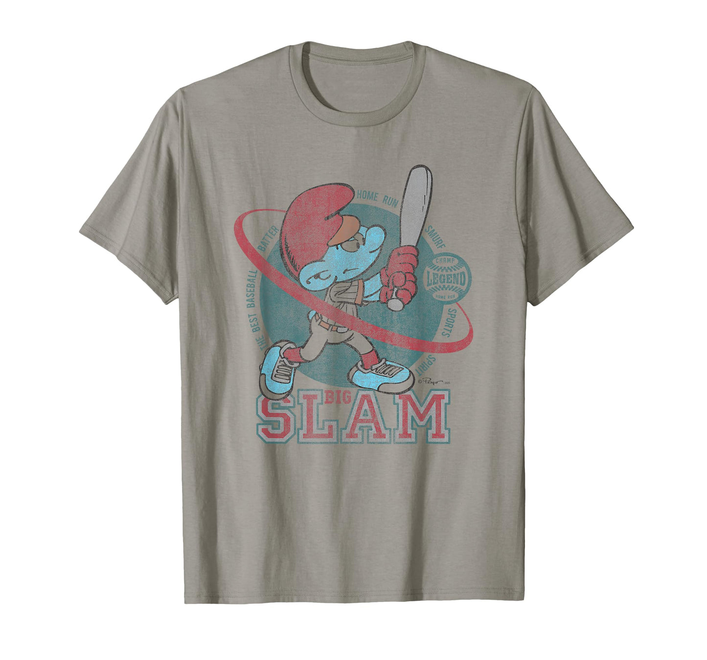 The Smurfs Big Slam Baseball Retro 90's Cartoon T-Shirt