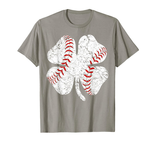Baseball St Patricks Day Boys Girls Men Women Shamrock Green T-Shirt