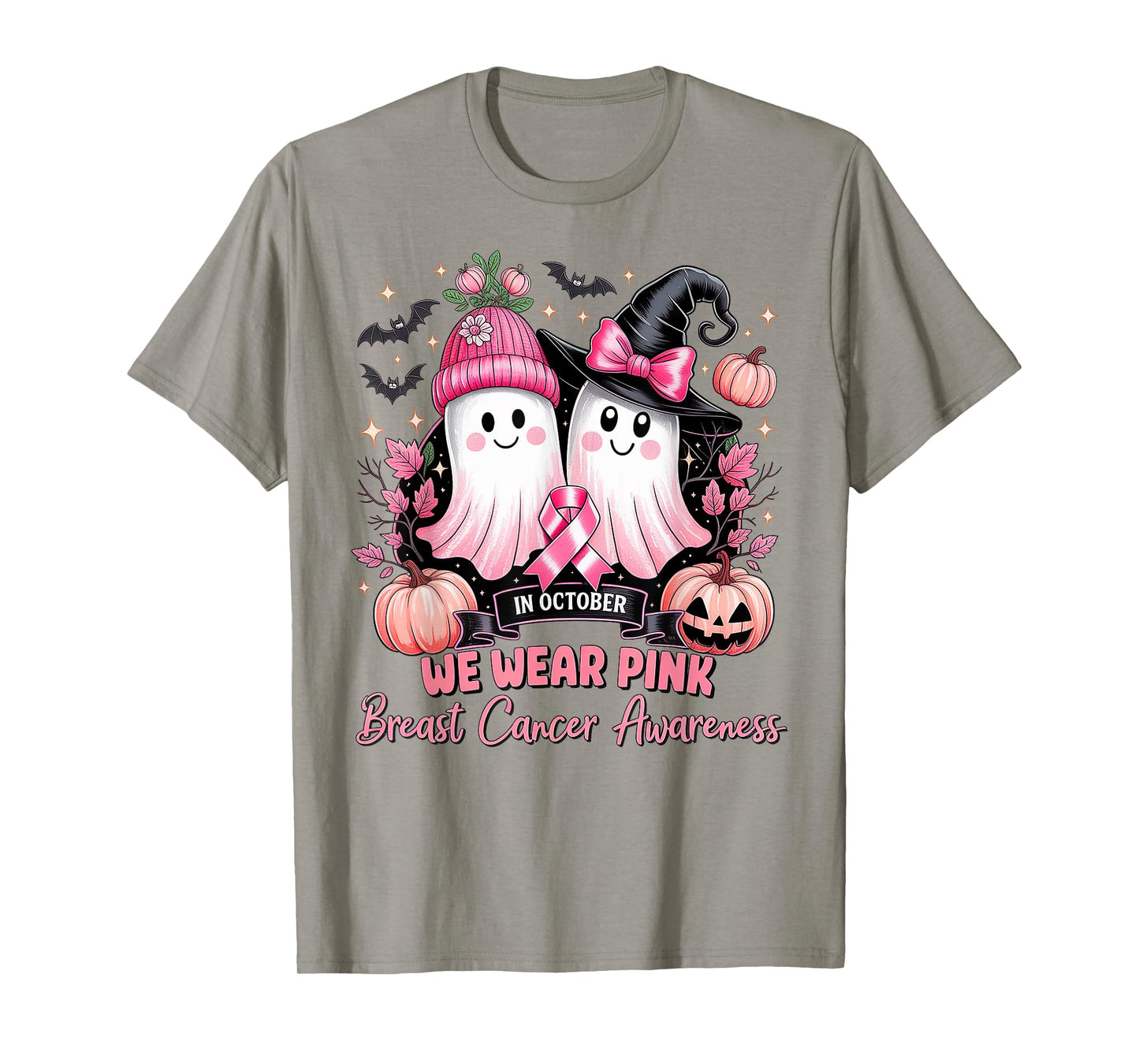 in October We Wear Pink Breast Cancer Awareness T-Shirt