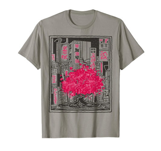 Japanese Cherry Blossom Tree City Sakura T-Shirt