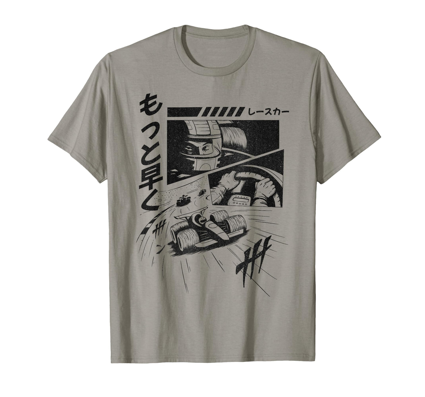 Anime Racer in Fast-Paced Action T-Shirt
