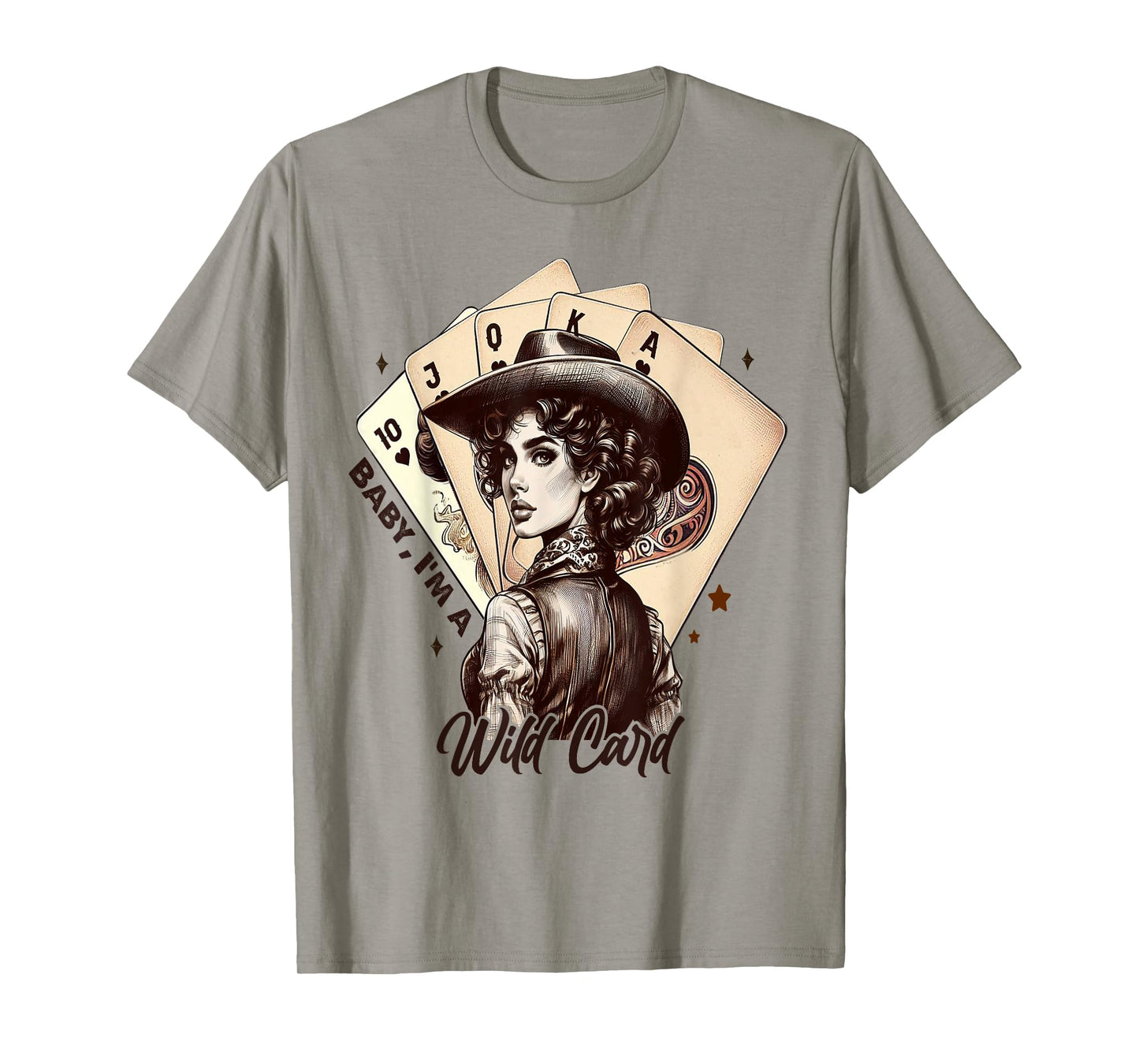 Cowgirl Poker Cards Wild Card Retro Southern Cowgirl Women T-Shirt