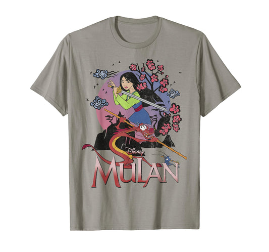 Disney Mulan and Mushu Collage Portrait Logo T-Shirt Small