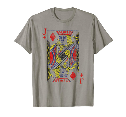 Jack Of Diamonds Playing Card Costume Poker Distressed T-Shirt