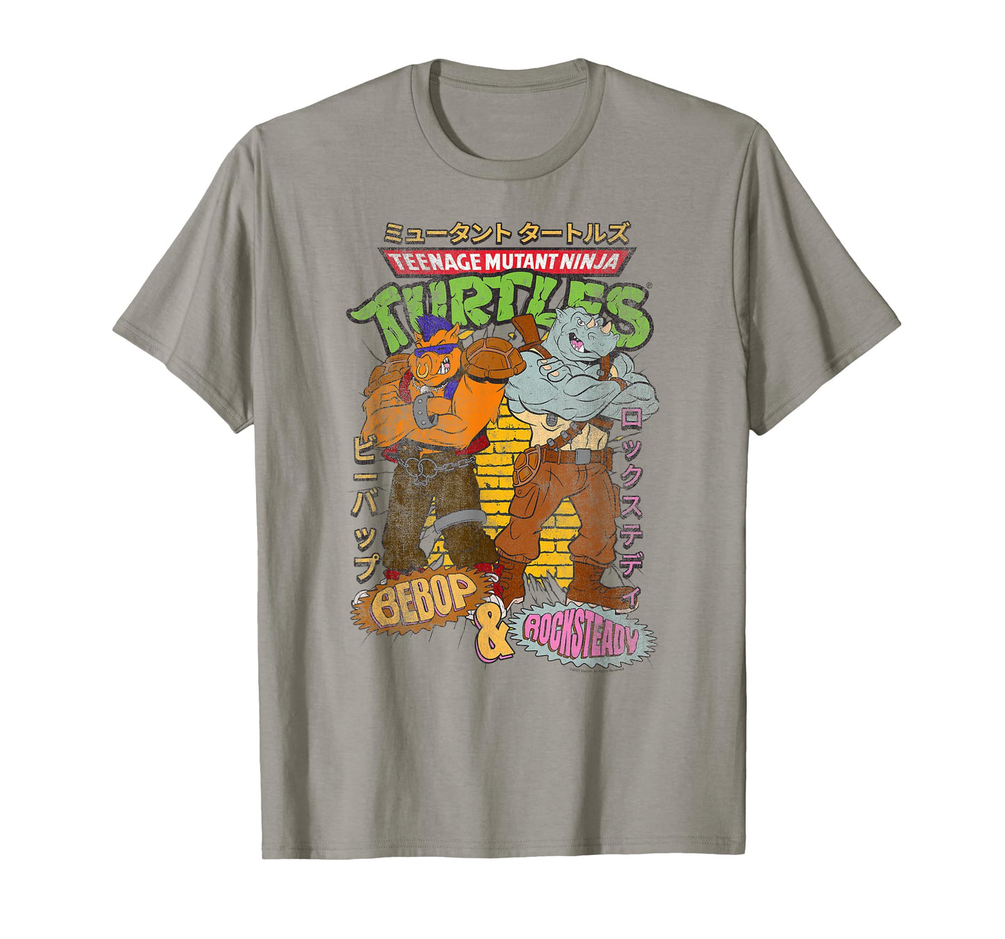 Teenage Mutant Ninja Turtles Bebop & Rocksteady Kanji Retro T-Shirt