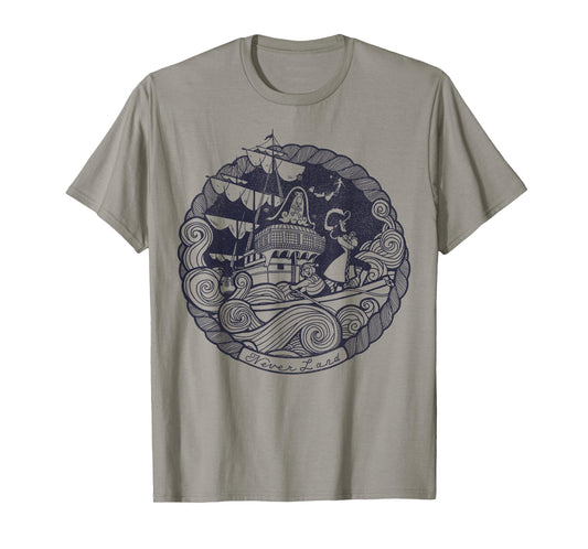 Disney Peter Pan Captain Hook Ship Stamp Graphic T-Shirt T-Shirt