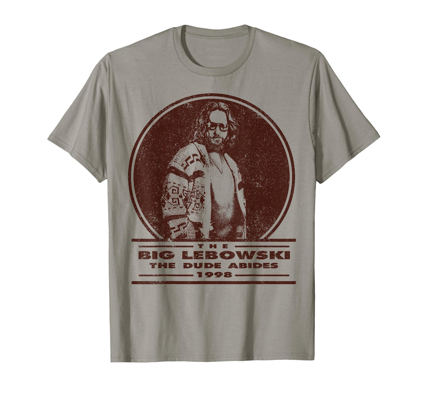 The Big Lebowski Distressed Dude Abides Stamp Graphic Tee T-Shirt