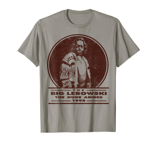 The Big Lebowski Distressed Dude Abides Stamp Graphic Tee T-Shirt