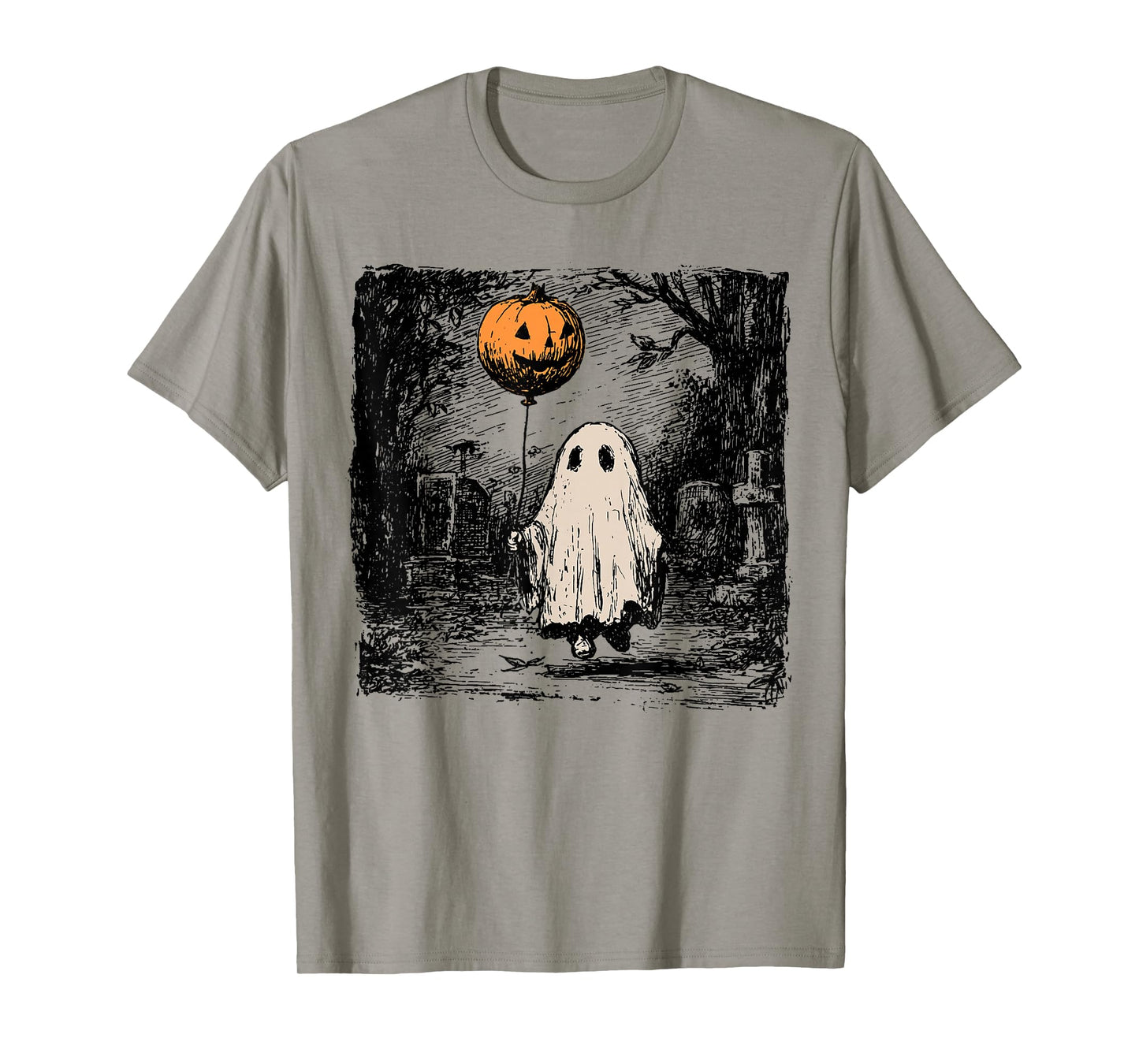 Halloween Funny Ghost Jack O Lantern Spooky Season Vintage T-Shirt