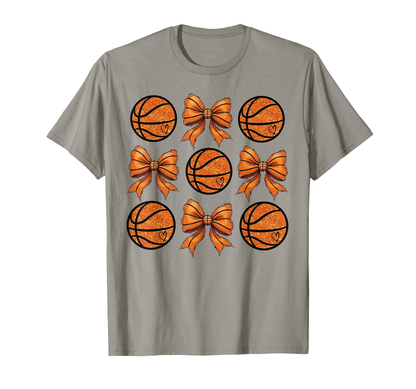Basketball Bow Game Day Basketball Coquette Bow Women Girls T-Shirt