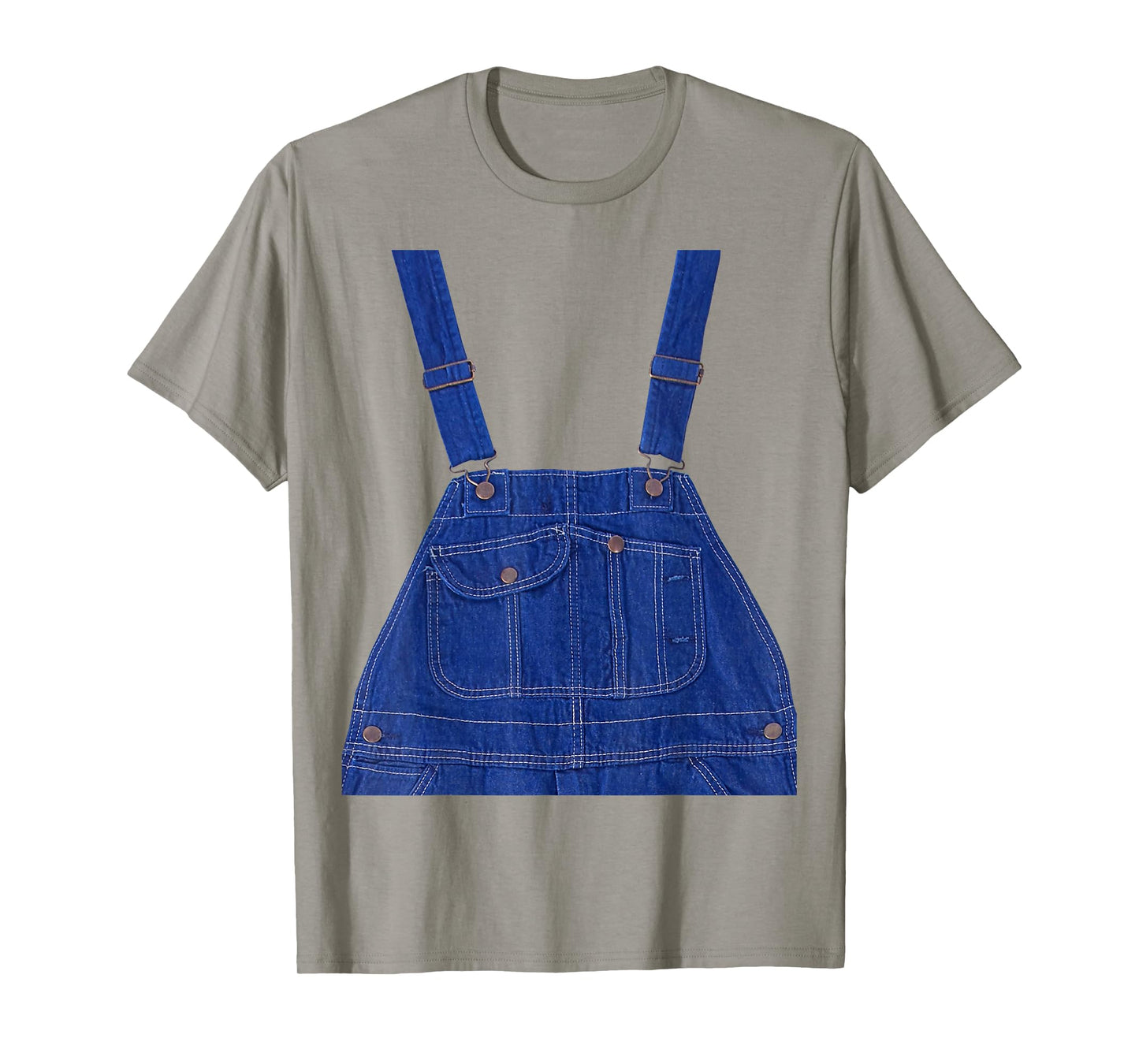 Blue Color Overall Printed On A Yellow Color T-Shirt