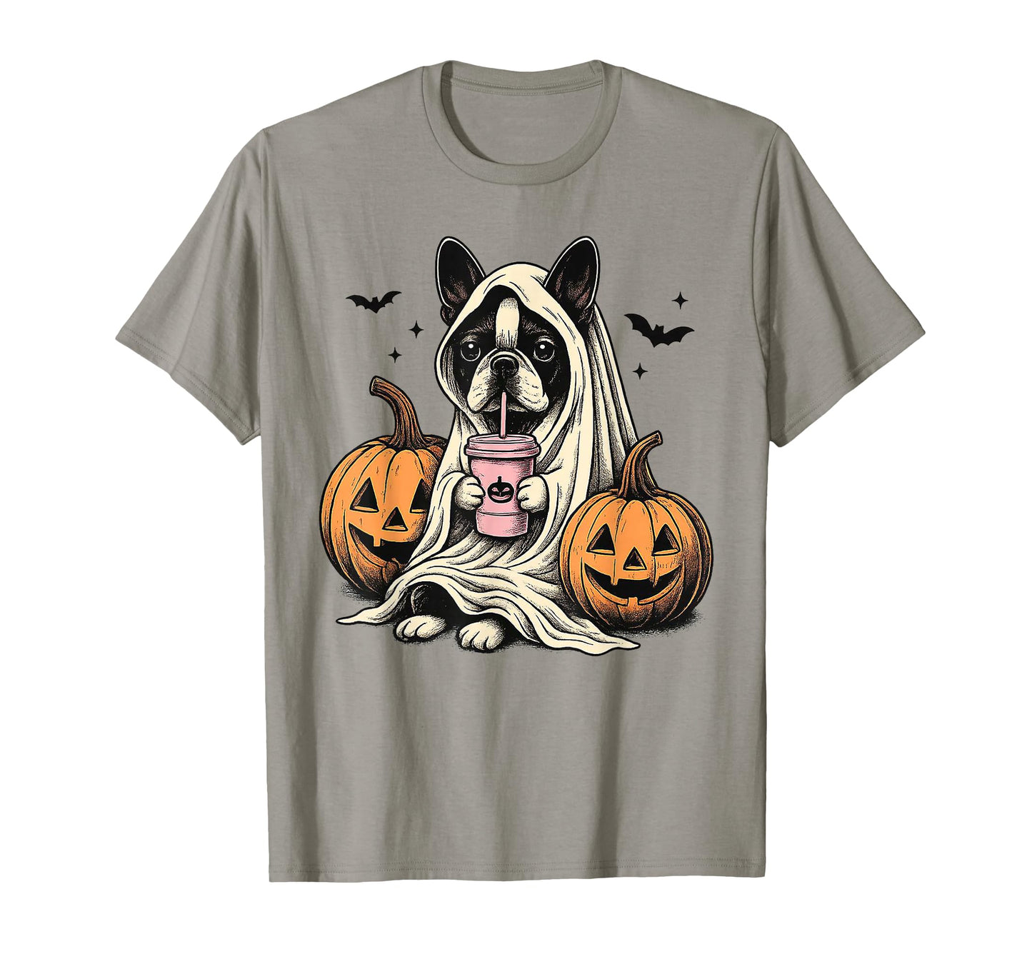 Halloween Boston Terrier Ghost T-Shirt