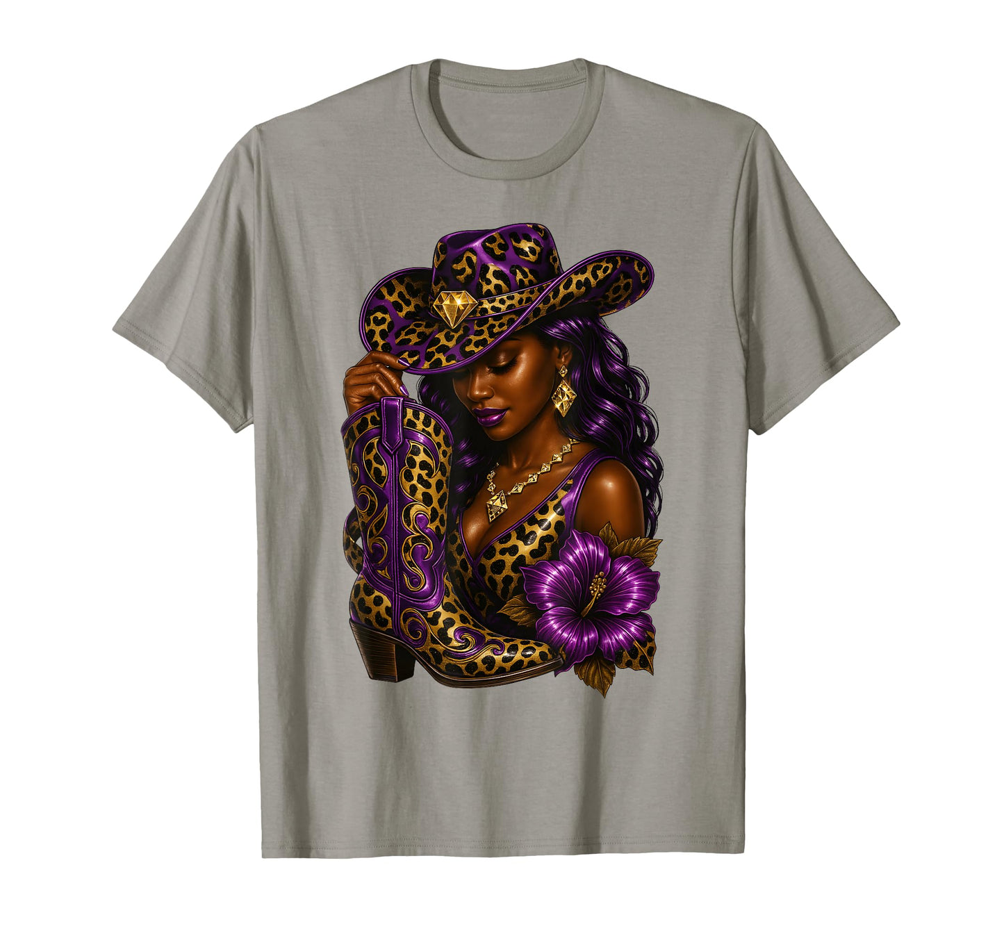 Black African American Glam Cowgirl Melanin Country Girls T-Shirt