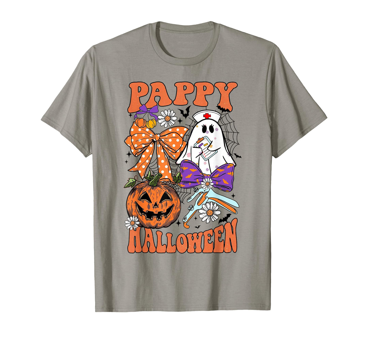Pappy Halloween Ghost with Speculum Pumpkin Cute OBGYN Nurse T-Shirt