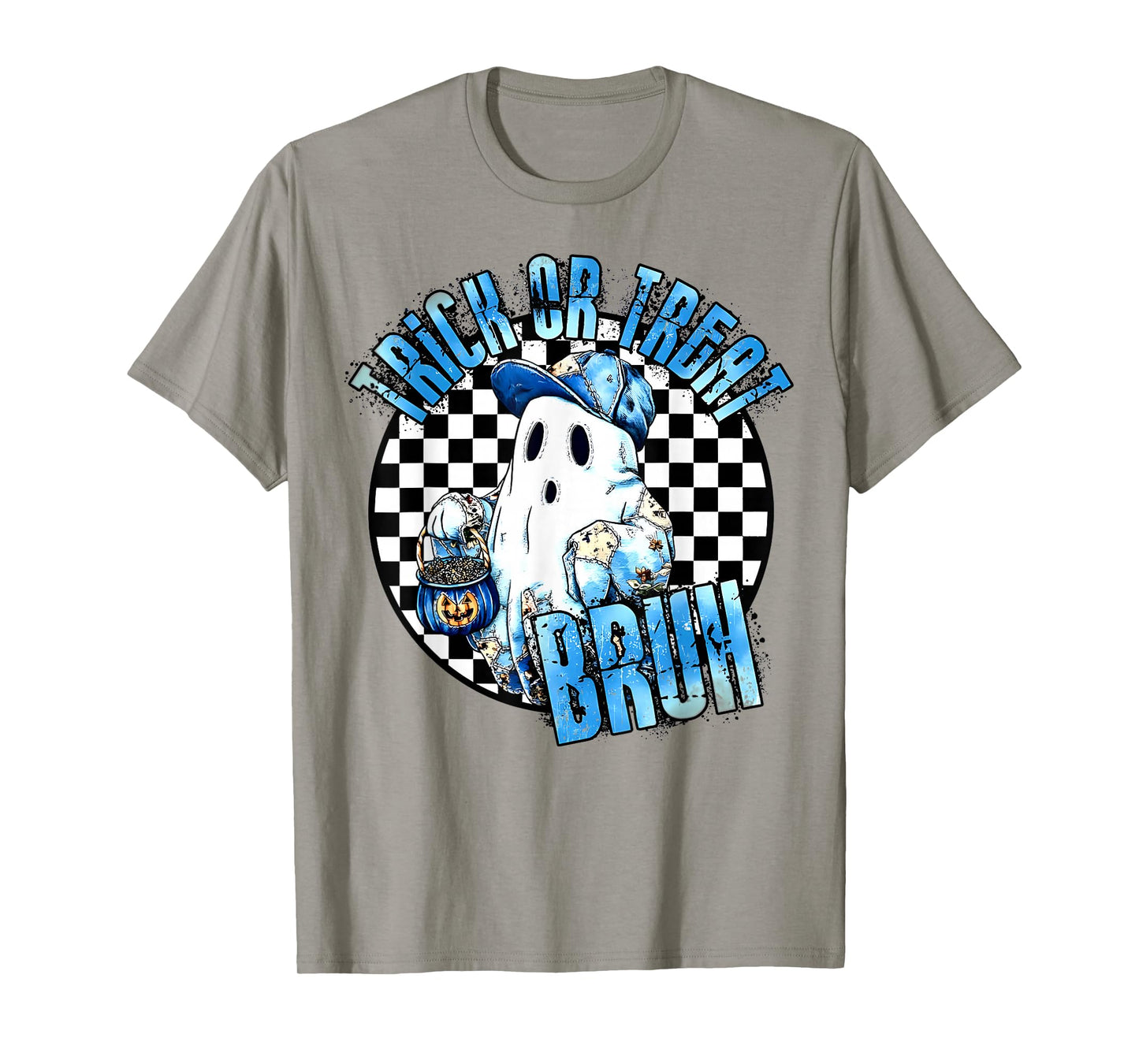 Bruh Ghost Halloween Cute Ghost Trick Or Treat Boys Kids T-Shirt