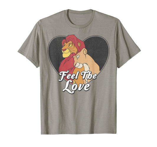 Disney Lion King Simba Nala Feel The Love Heart T-Shirt