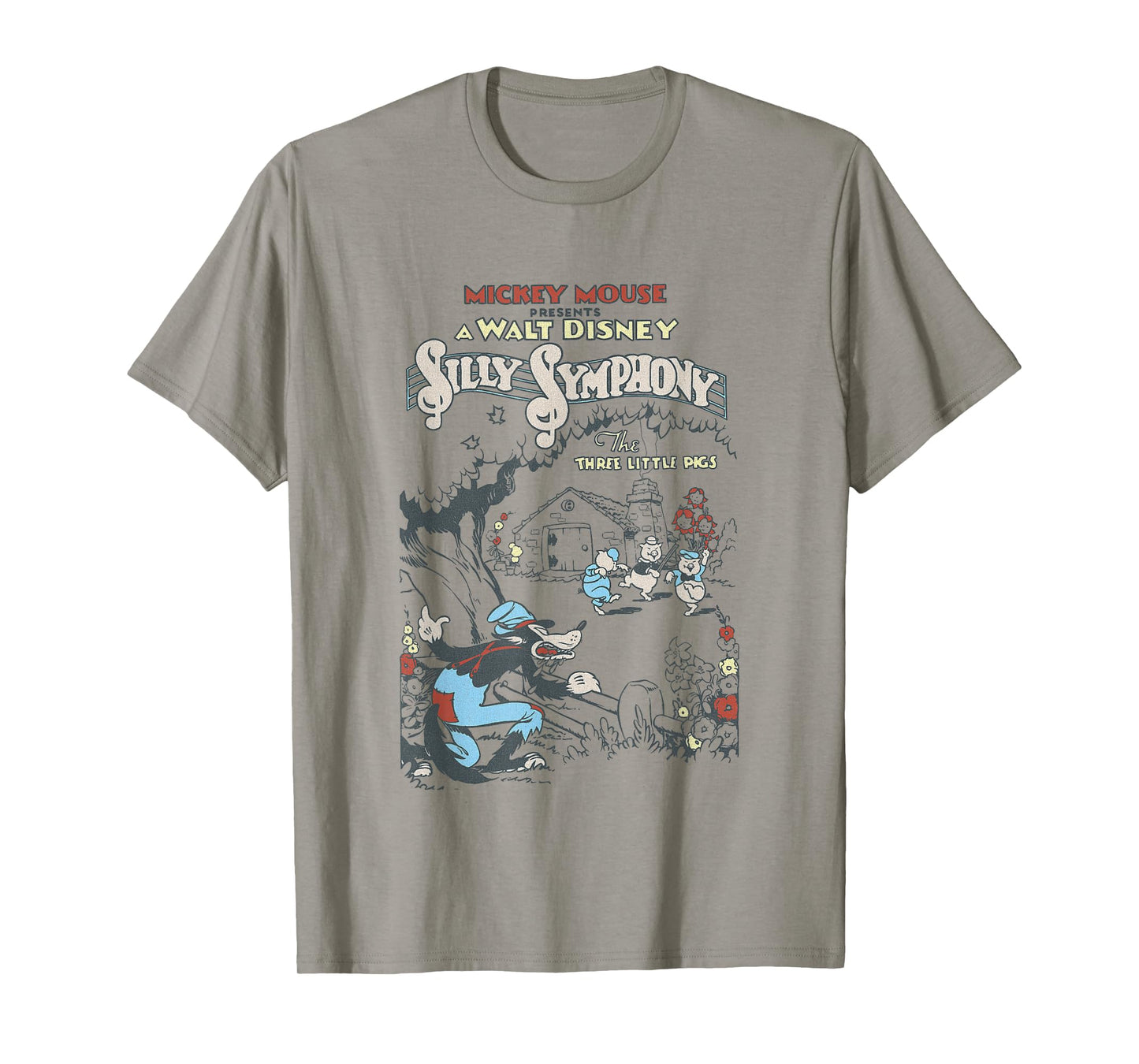 Disney Silly Symphonies Present The Three Little Pigs Retro T-Shirt