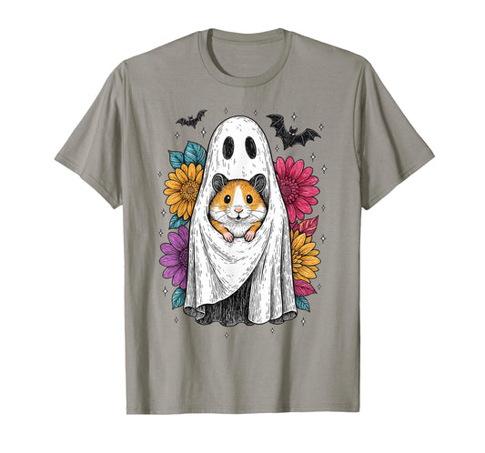 Retro Cute Halloween Hamster Ghost Funny Fall Costume T-Shirt