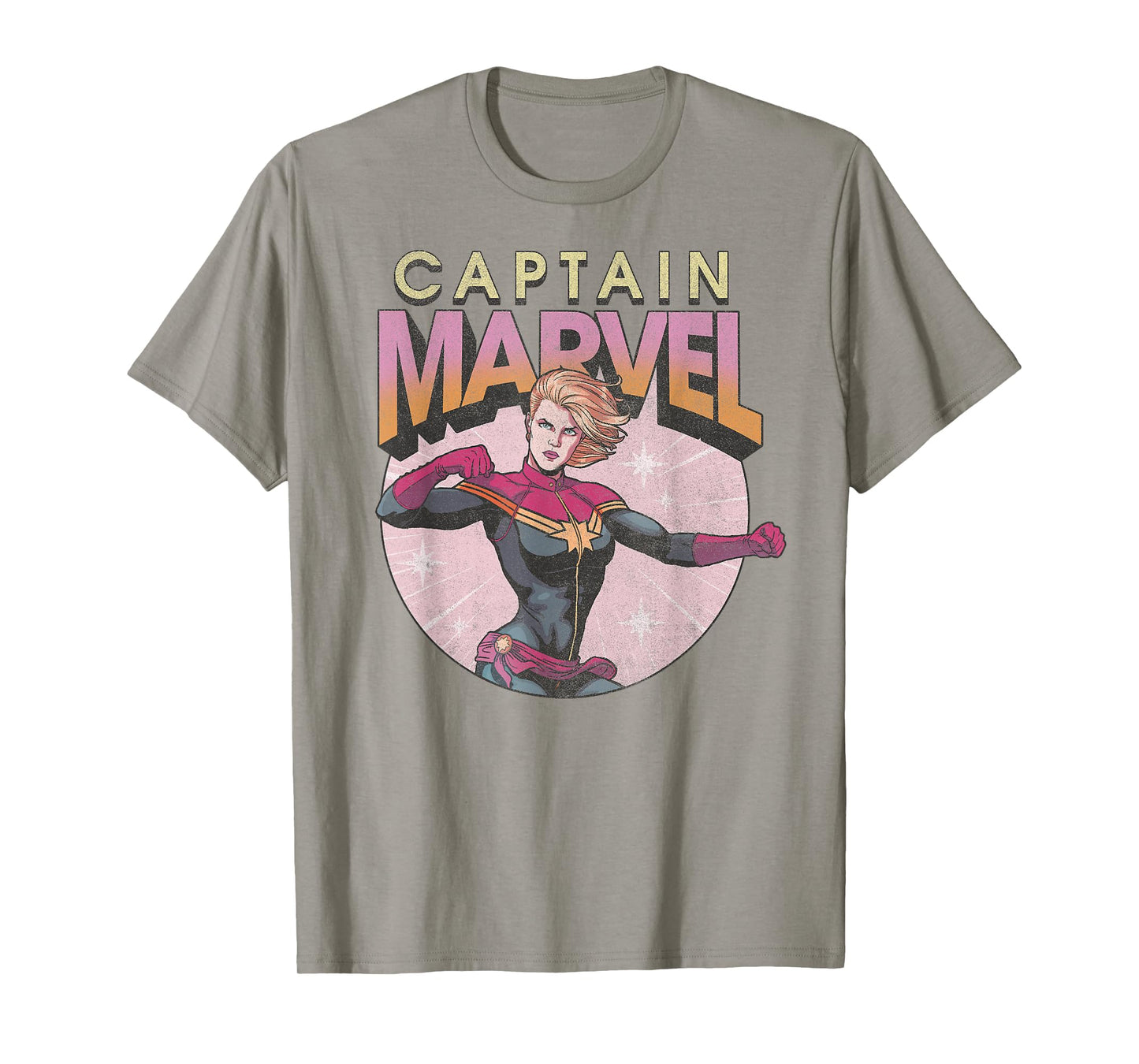 Marvel Comics Captain Marvel Distressed Vintage Circle Logo T-Shirt