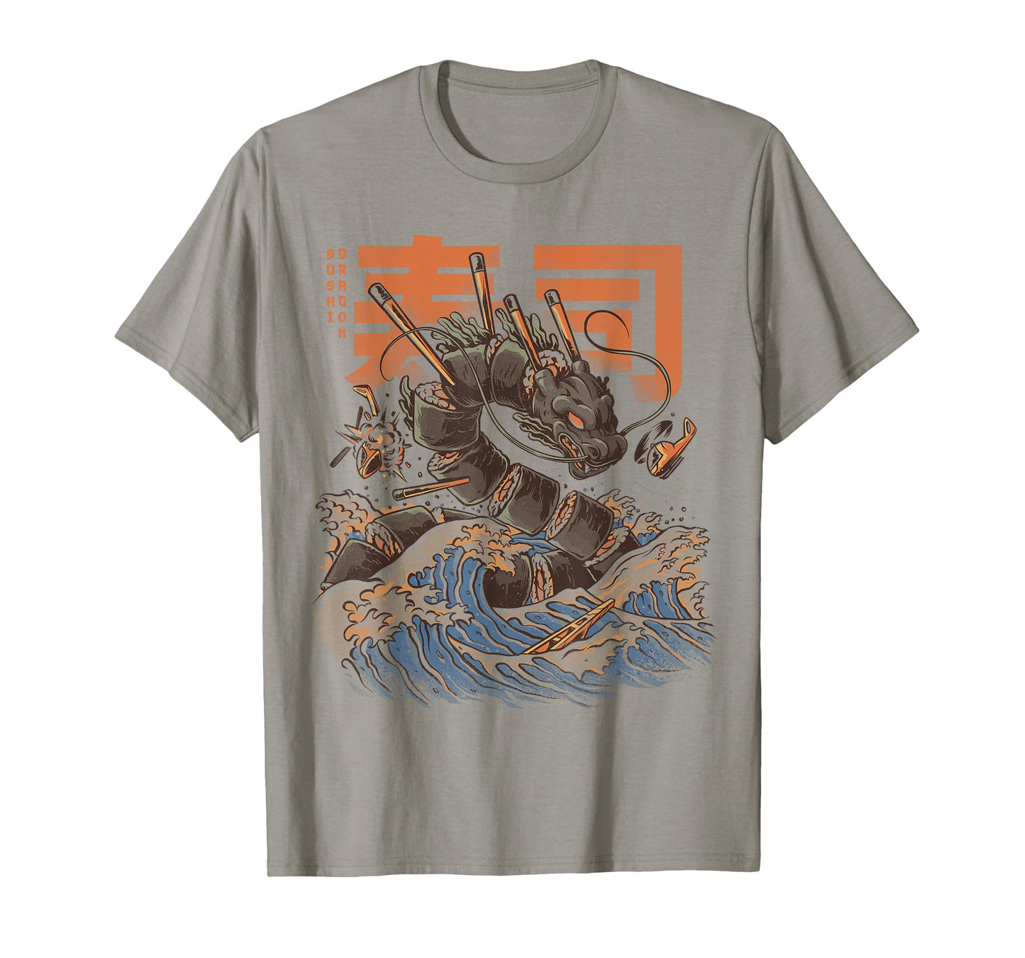 Great Sushi Dragon Japanese Food Kawaii Dragon Anime T-Shirt