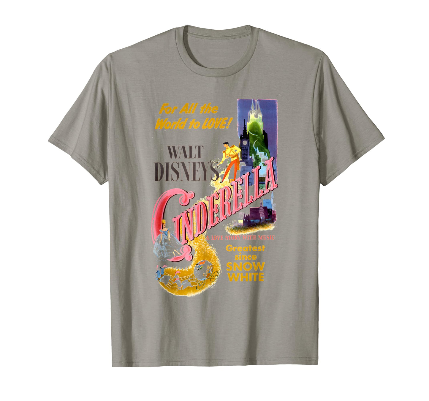 Disney Cinderella Vintage Movie Box Art Poster T-Shirt Small