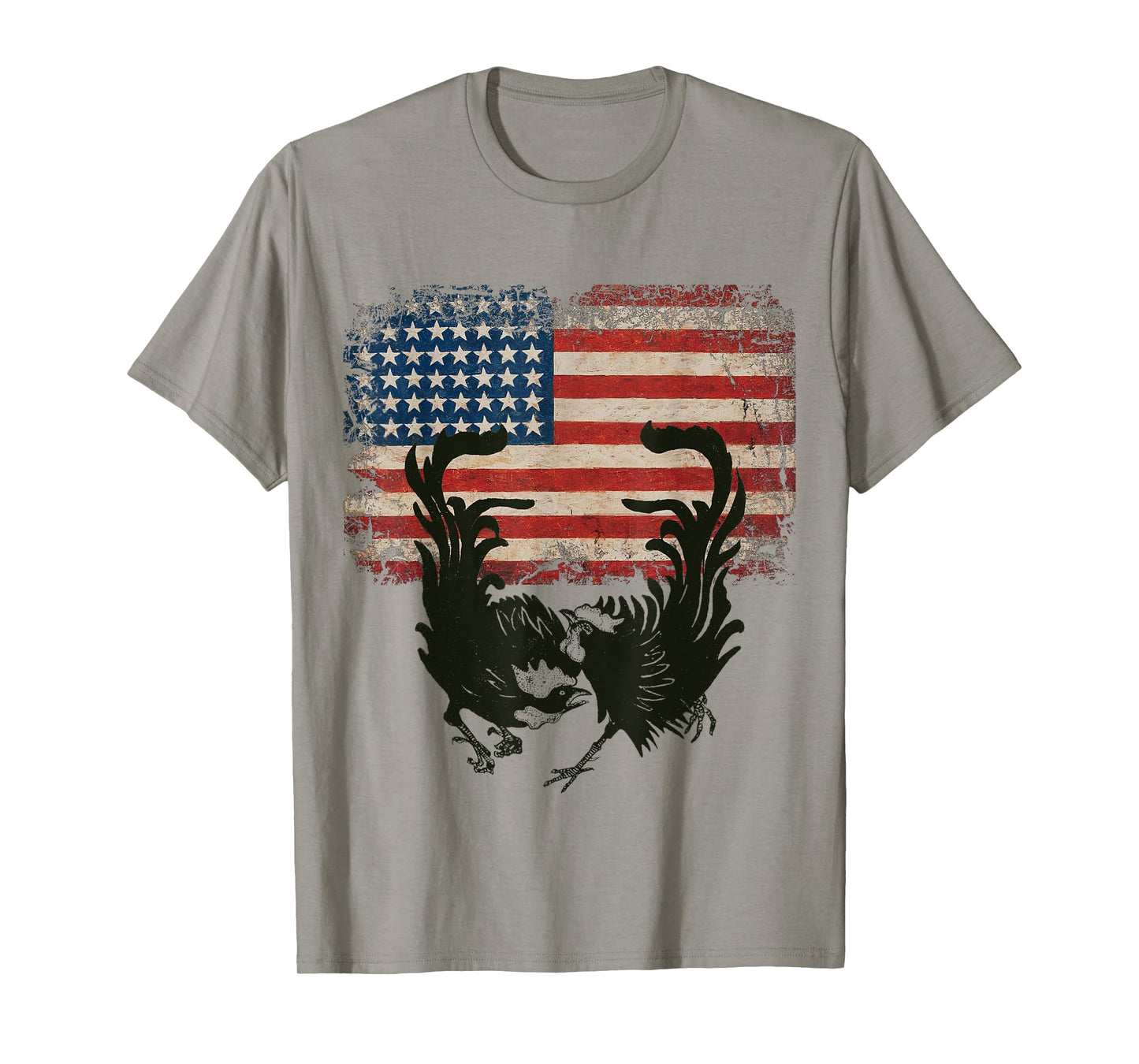 Vintage US Flag Fight Cock Fighting Game Fowl American flag T-Shirt for Women Men