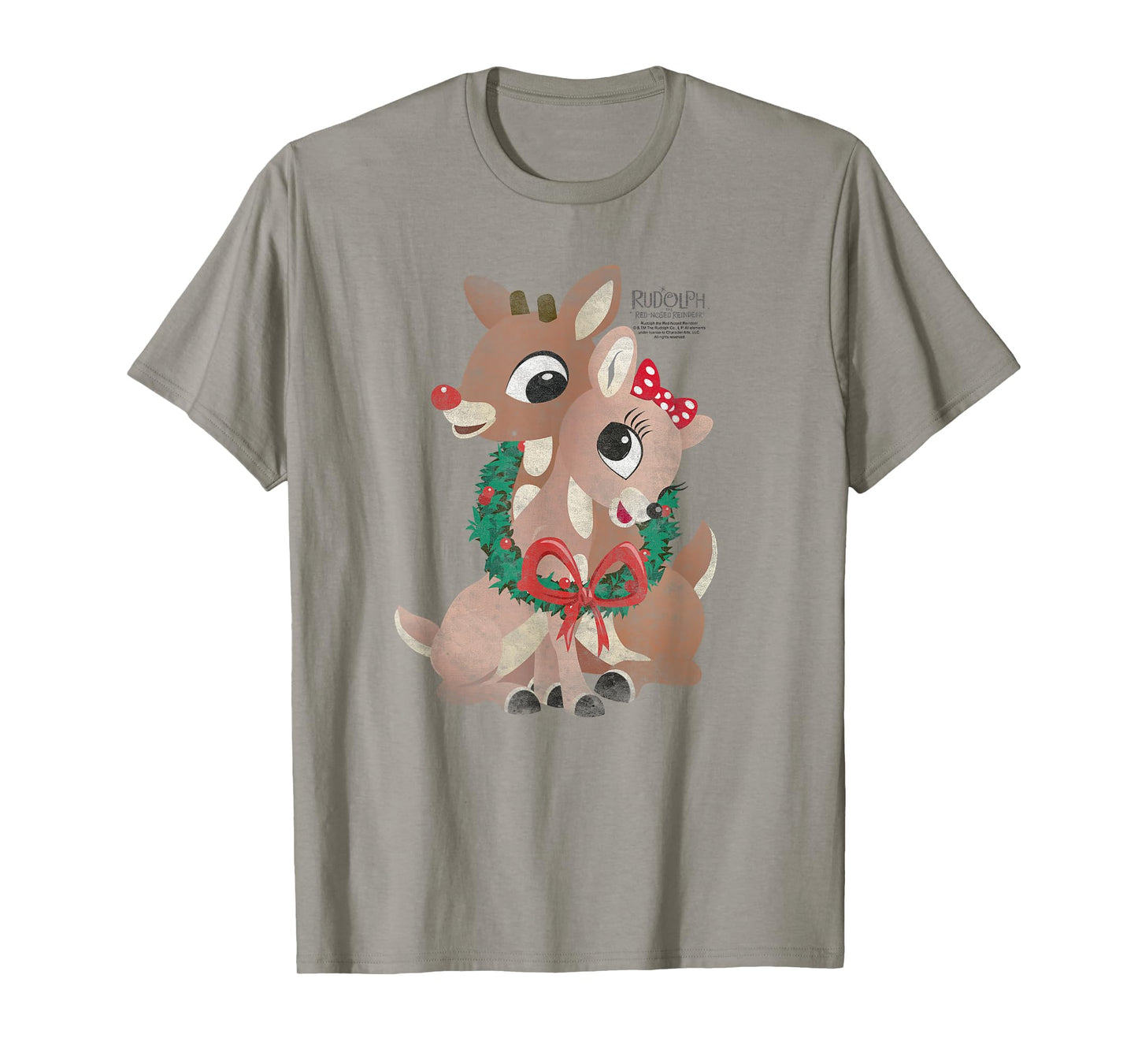 Rudolph and Clarice Holiday Wreath Vintage Christmas T-Shirt