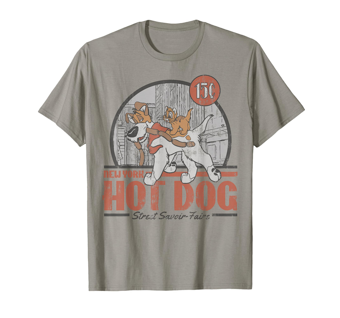 Disney Oliver & Company New York Hot Dog Poster T-Shirt Small