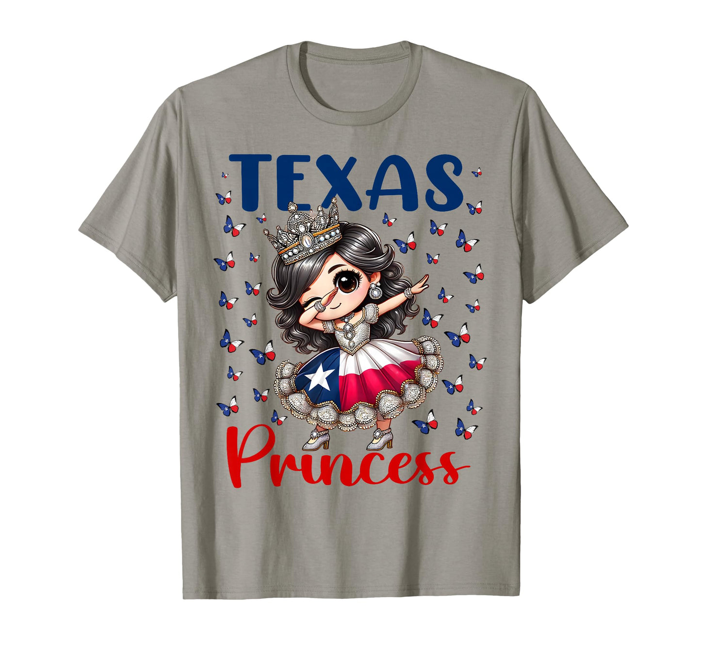 Texas Princess Dab Dance Texas Flag for Girls Toddlers Kids T-Shirt