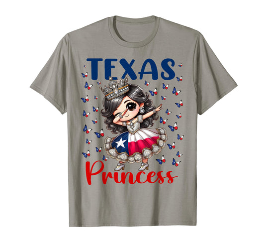Texas Princess Dab Dance Texas Flag for Girls Toddlers Kids T-Shirt