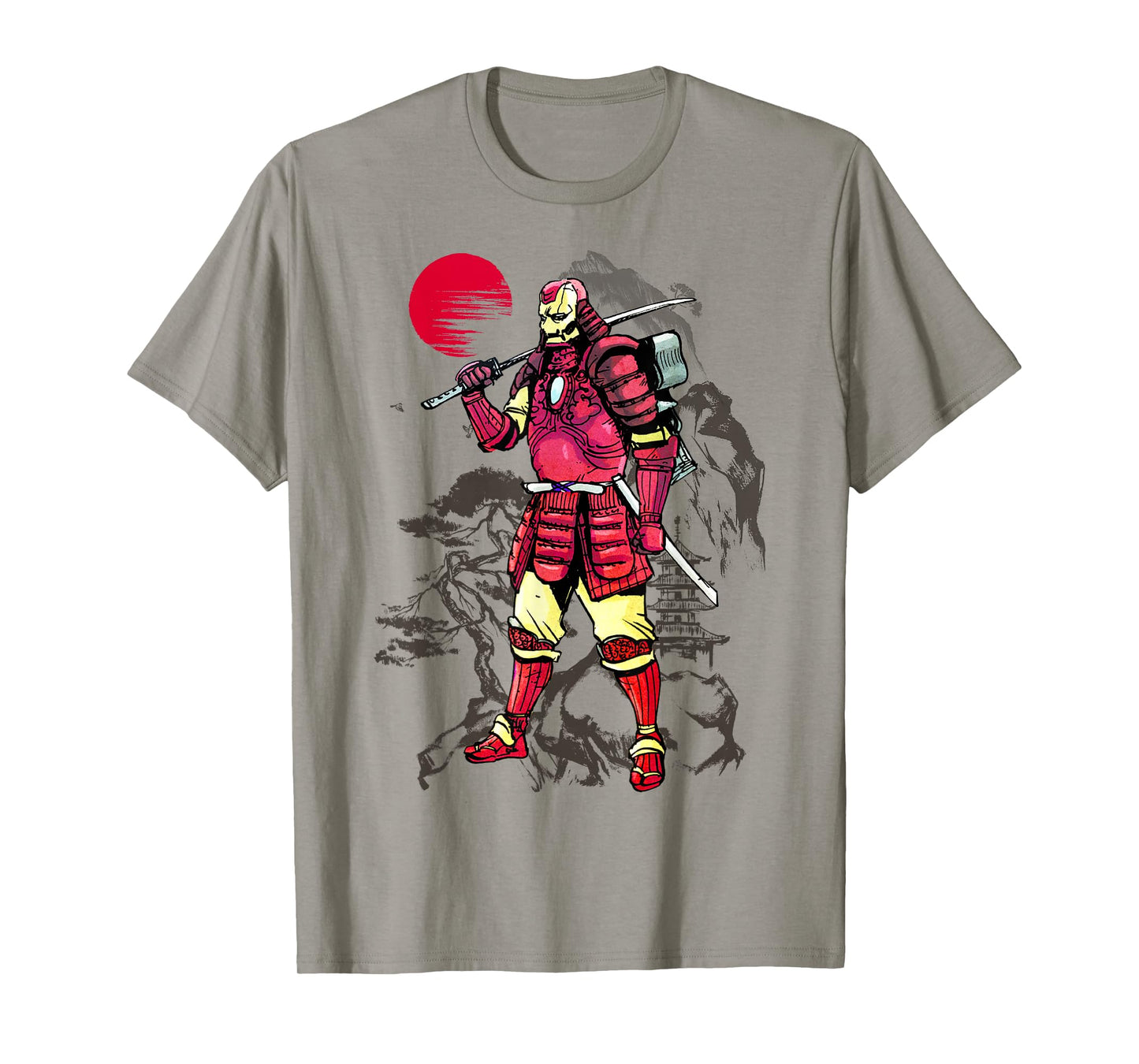 Marvel Iron Man Samurai Mountain Sunset Graphic T-Shirt T-Shirt