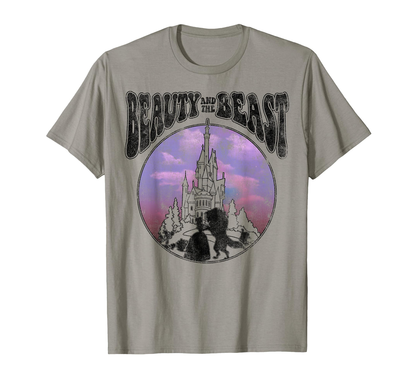 Disney Beauty and the Beast Watercolor Palace Silhouettes T-Shirt