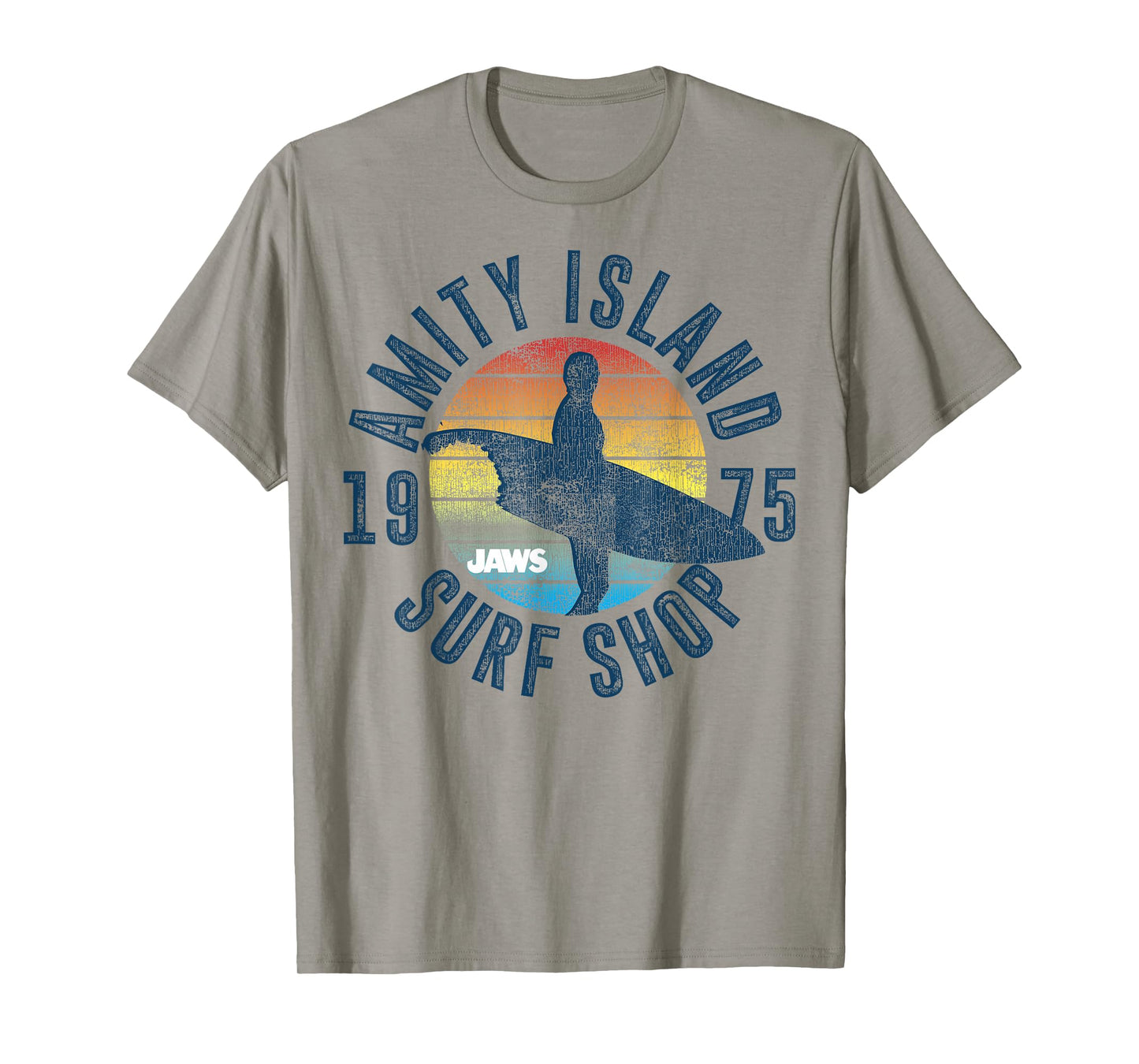 Jaws Amity Island Surf Shop 1975 Retro Logo T-Shirt