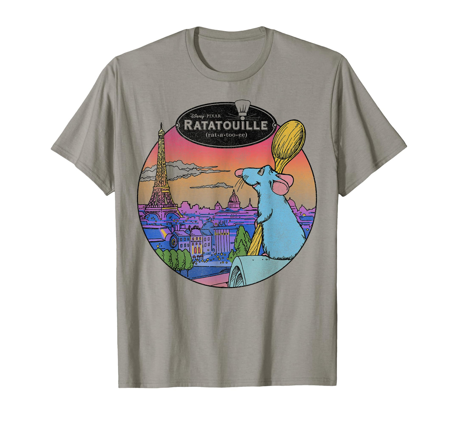 Disney Pixar Ratatouille Remy and Paris Logo T-Shirt