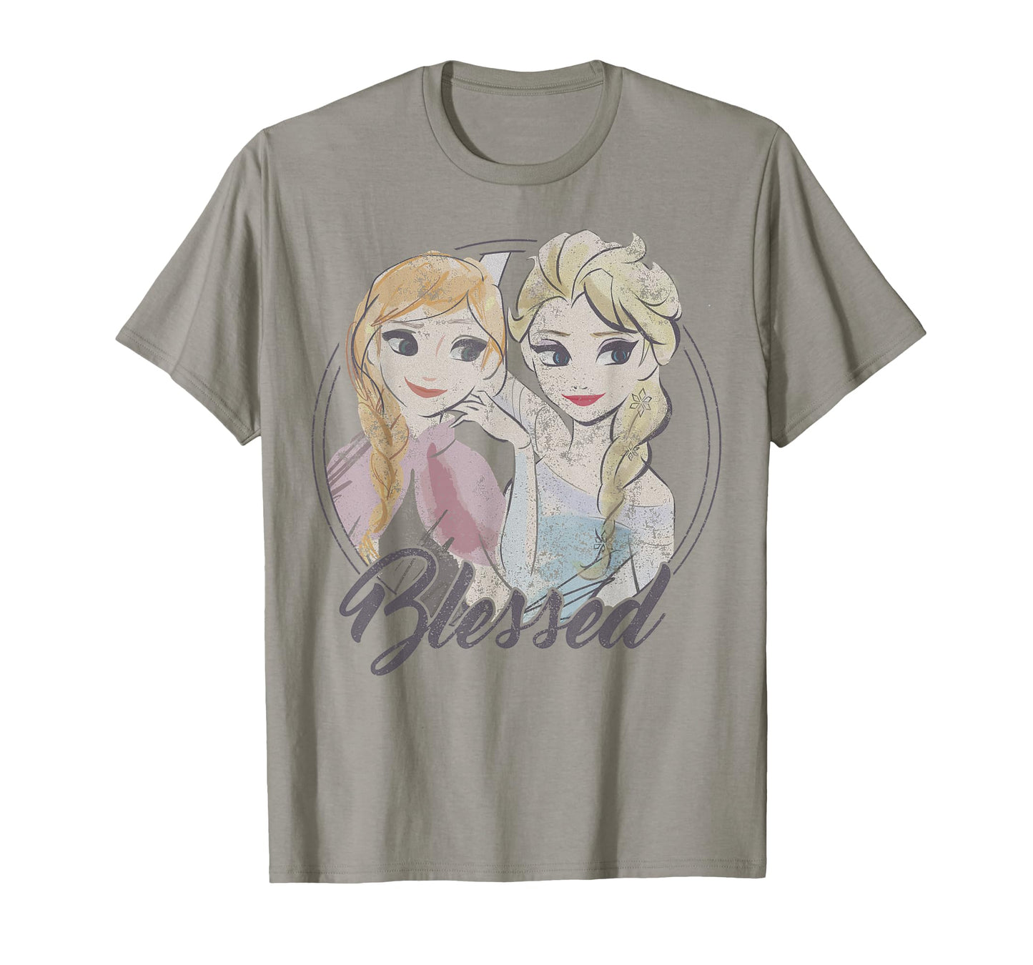 Disney Frozen Anna and Elsa Blessed Portrait T-Shirt Small