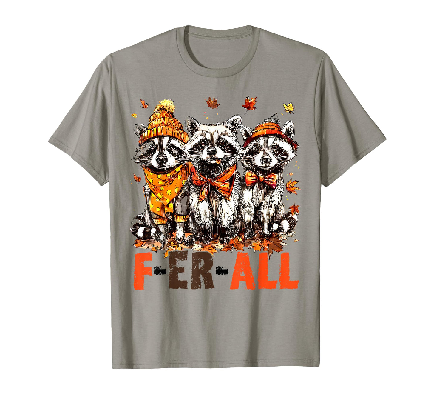 Halloween Cute Raccoon But Feral Fall Season Pumpkin Spice T-Shirt