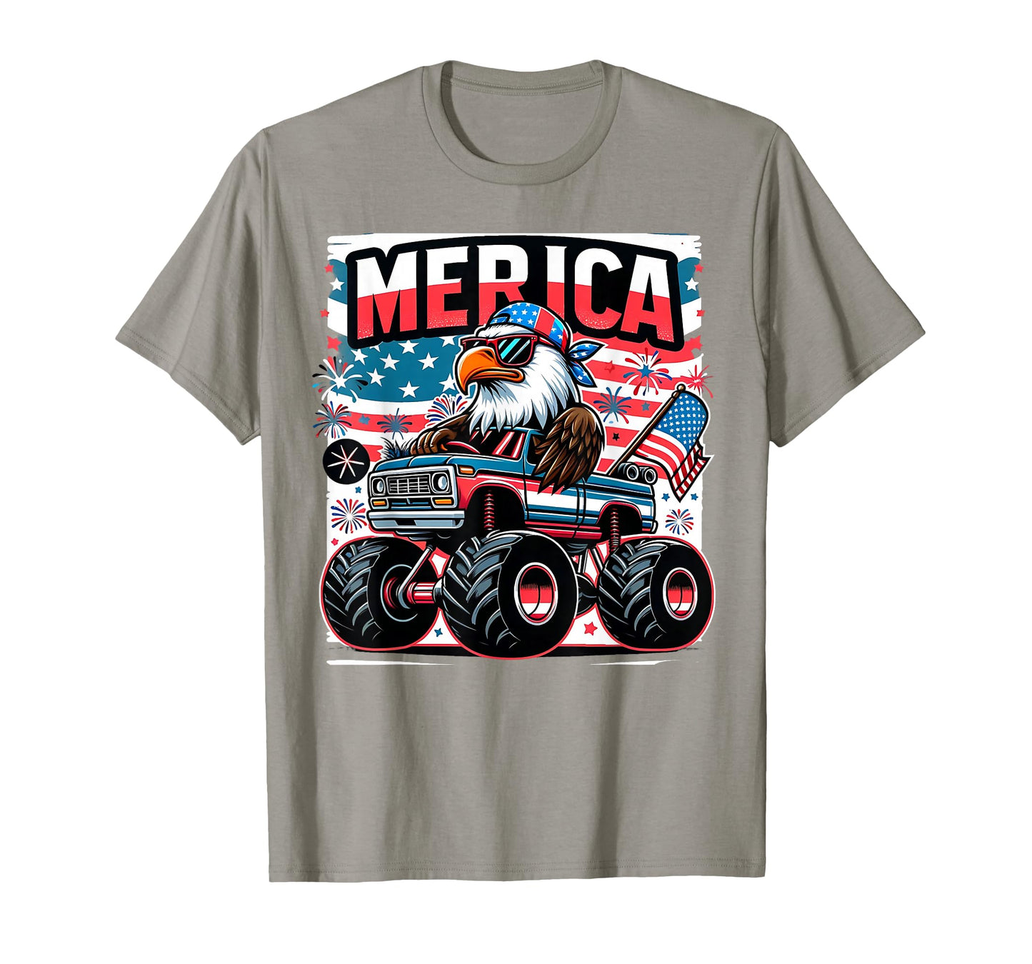 Merica 4th of July Shirts Boys Kids American Flag Eagle USA T-Shirt