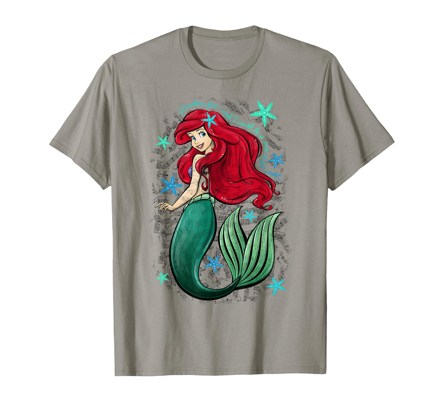 Disney The Little Mermaid Ariel's Song Music Notes T-Shirt Small