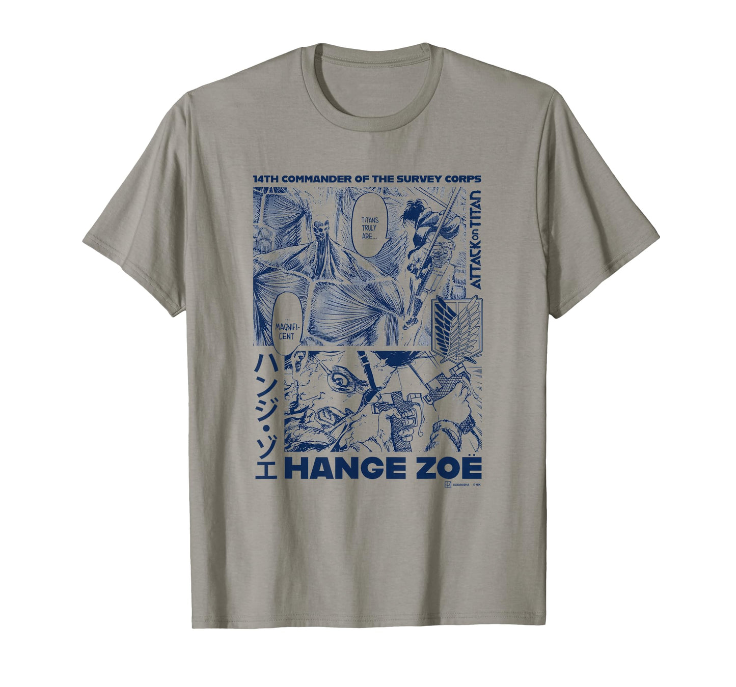 Attack on Titan Commander Hange Zoe Big Chest Manga Poster T-Shirt