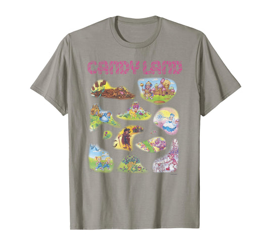 Candy Land Vintage Game Board Locations Textbook T-Shirt