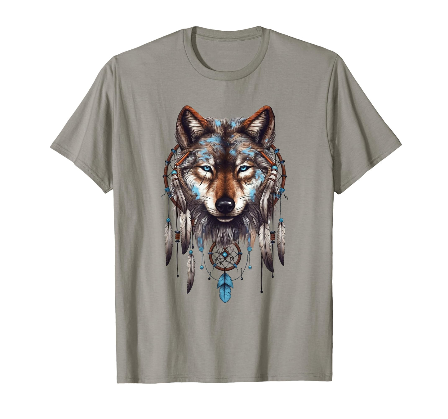 Native American Boho Dreamcatcher Tribe Wolf T-Shirt