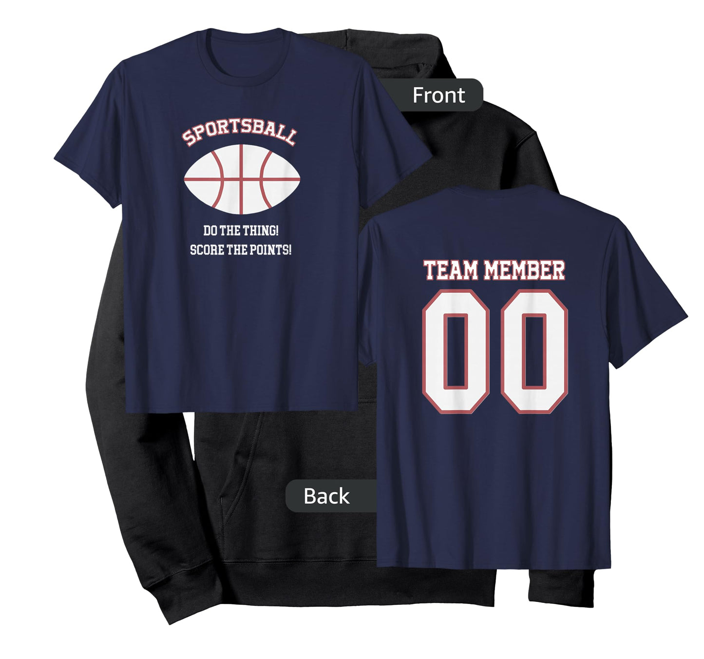 SPORTSBALL 2 Sided Jersey Style Baseball Football Basketball T-Shirt
