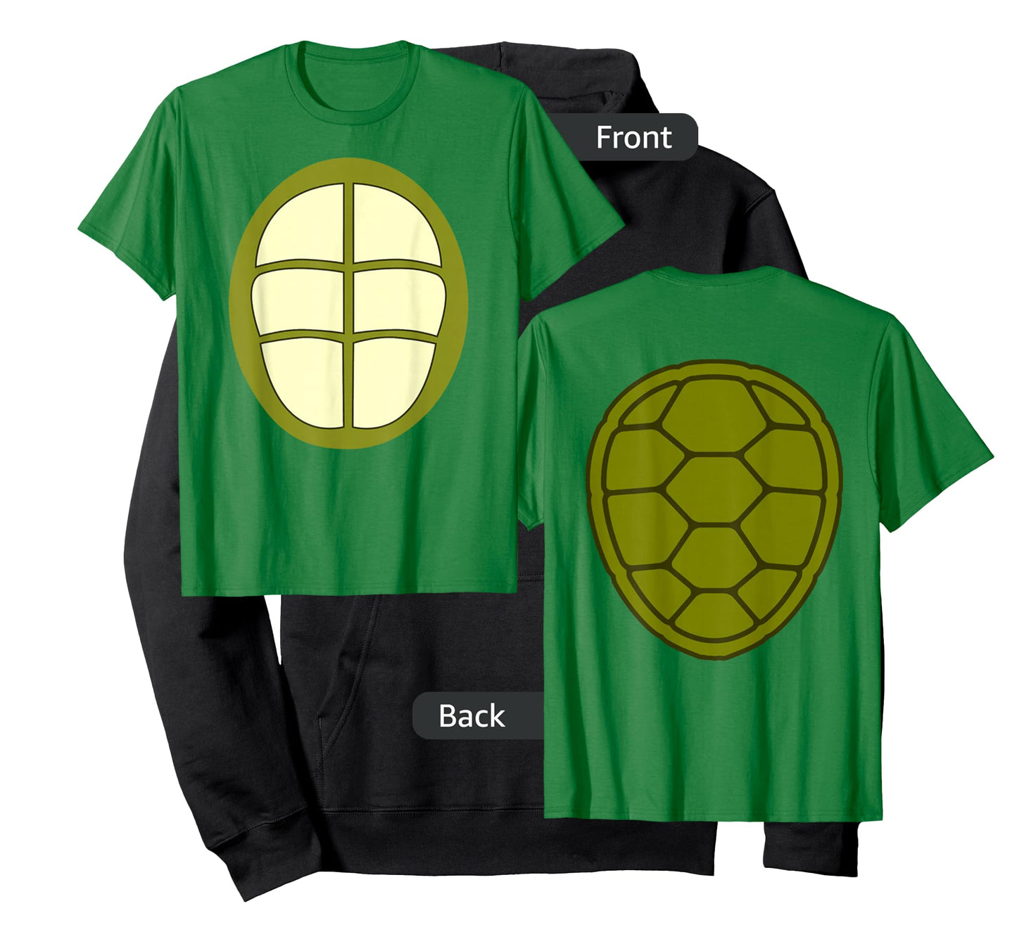 Turtle Halloween Costume T-Shirt 2-Sided Turtle Shell Shirt T-Shirt