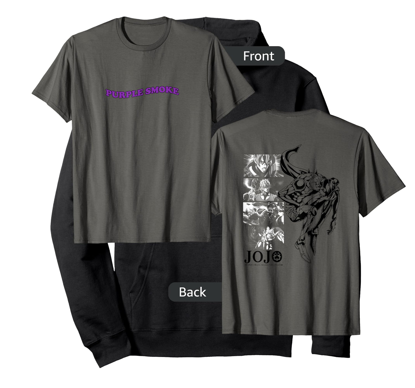 JoJo's Bizarre Adventure Fugo & Purple Smoke Haze Front Back T-Shirt