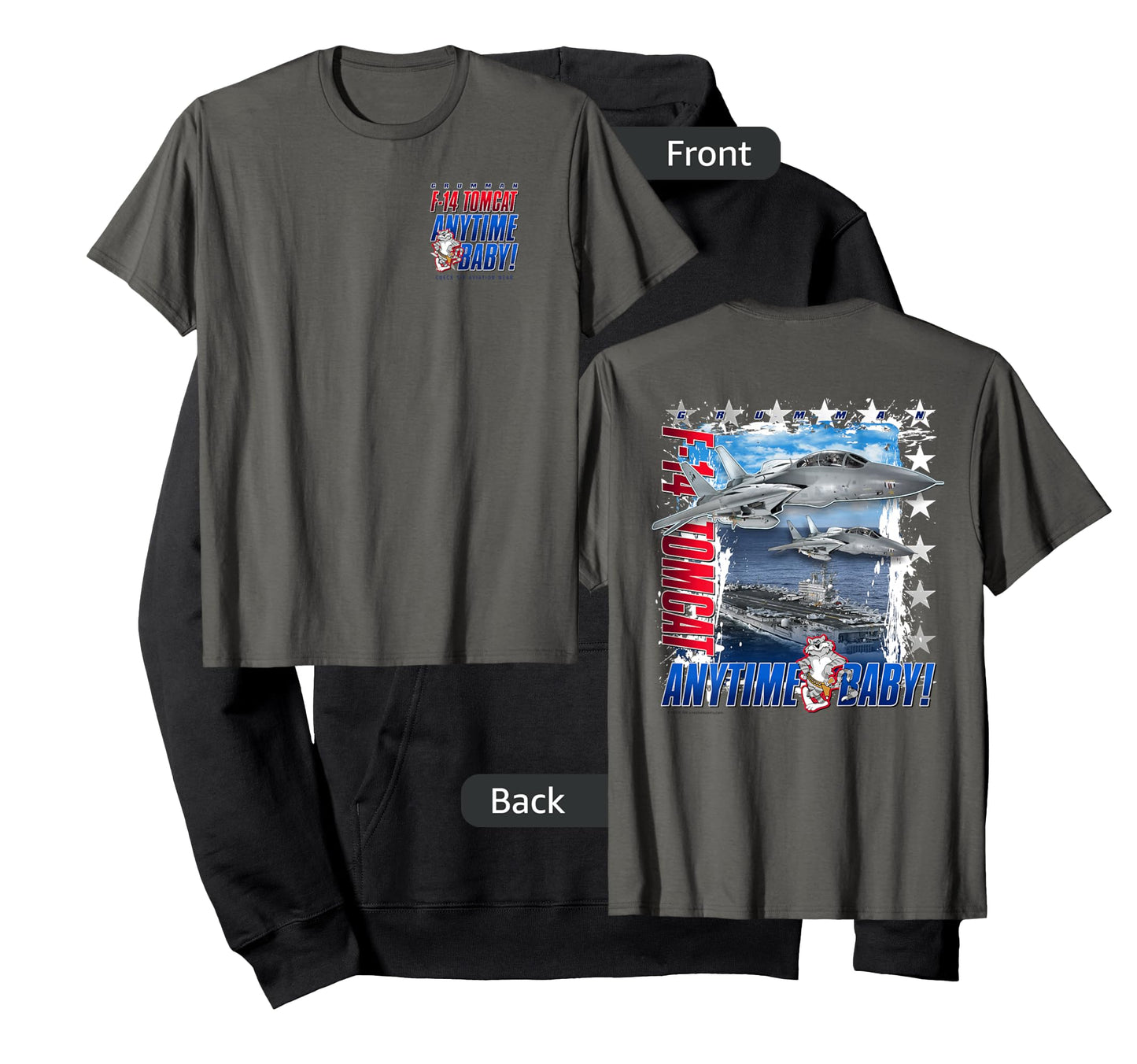 F-14 Tomcat Anytime Baby Jet T-Shirt 2 Sided T-Shirt