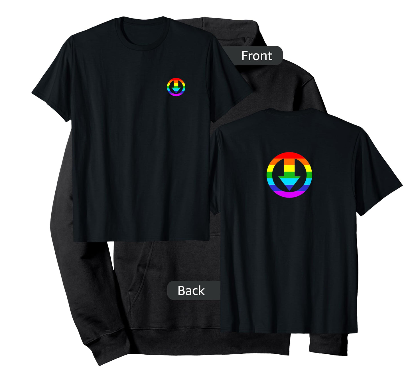 Men's Subtle Chastity Cage Logo with rainbow design T-Shirt