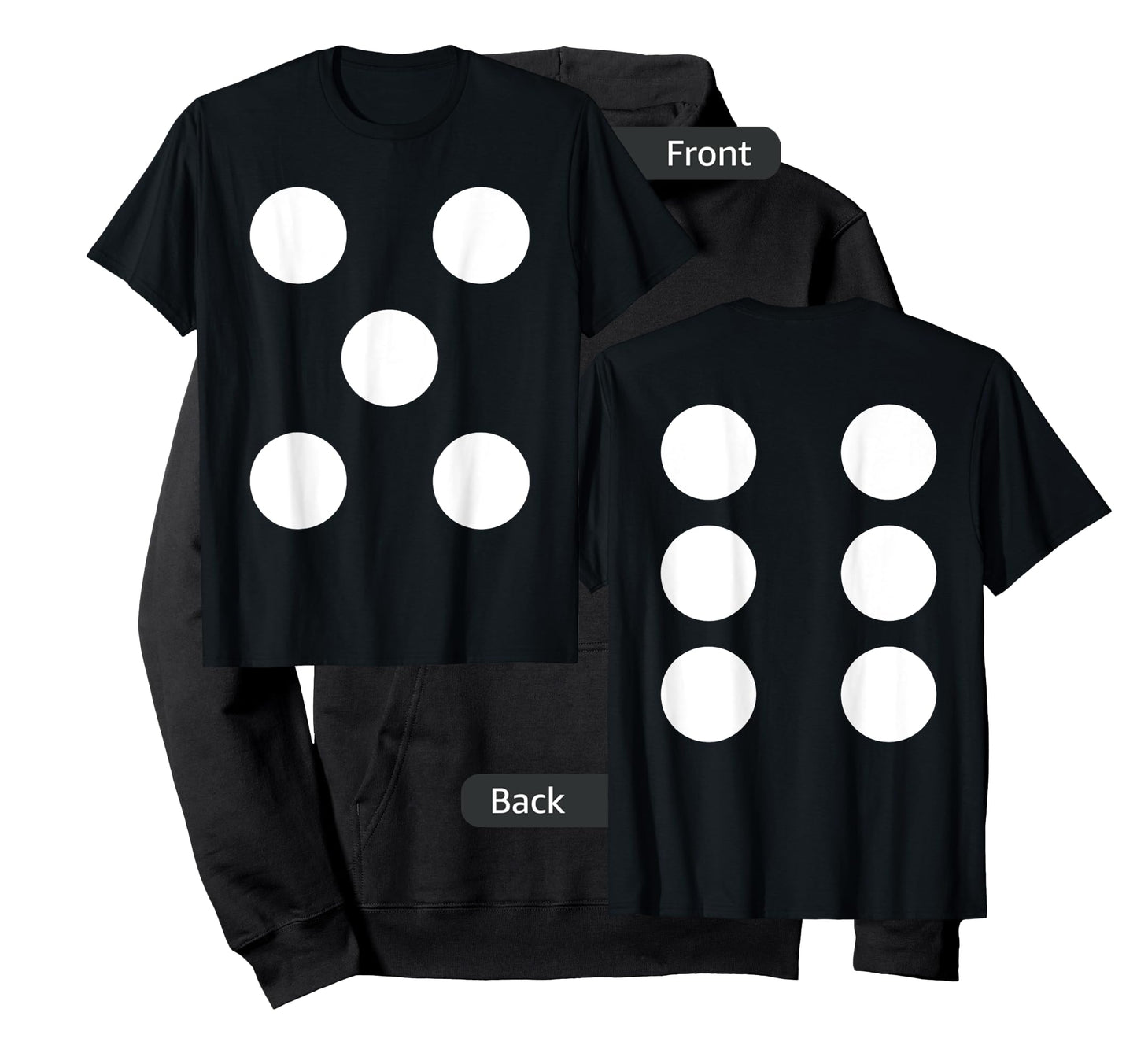Dice Front 5 Back 6 Yo 11 2-Sided Halloween Costume Shirt