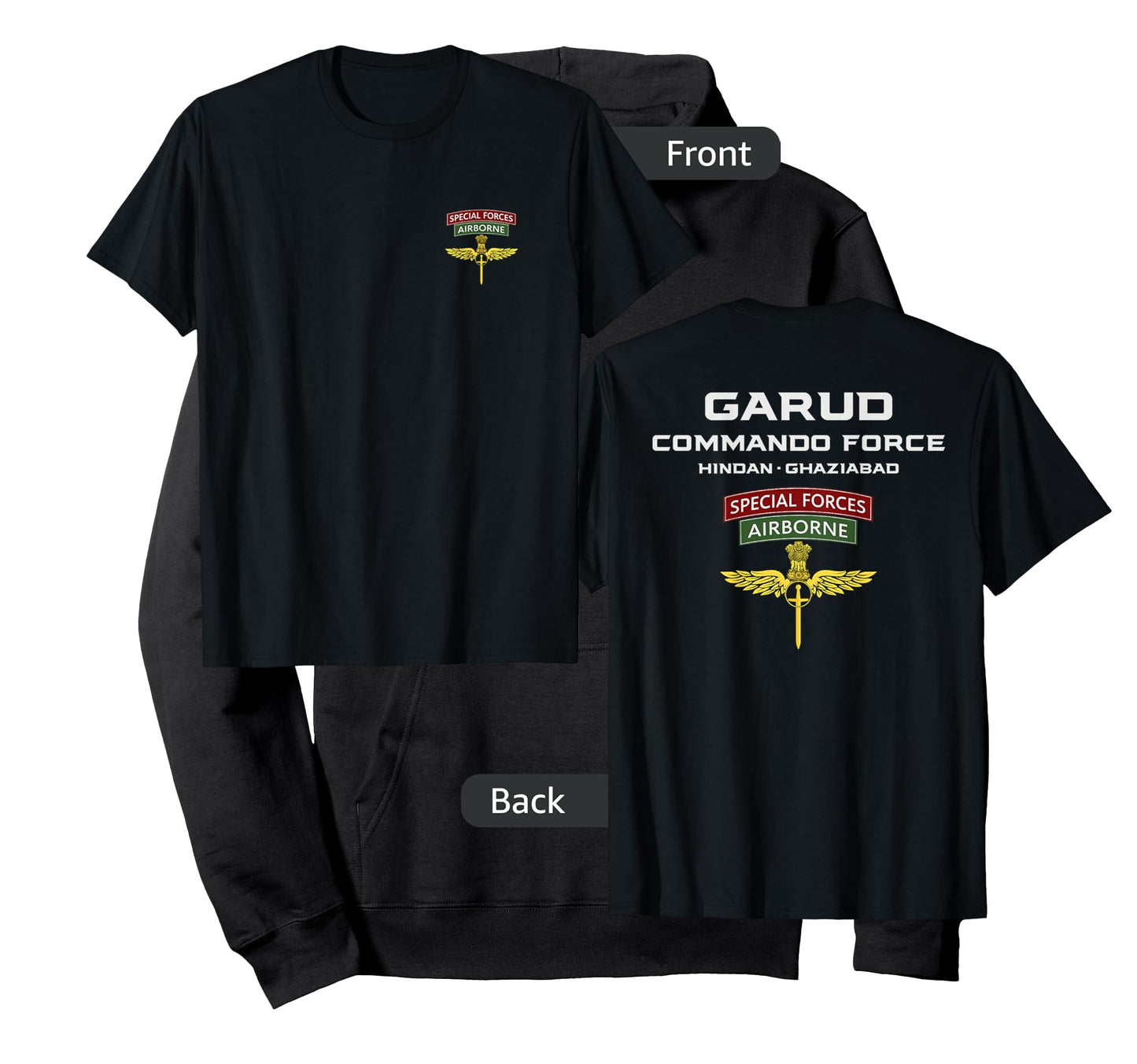 Garud Commando Indian Special Force Army BACKPRINT T-Shirt