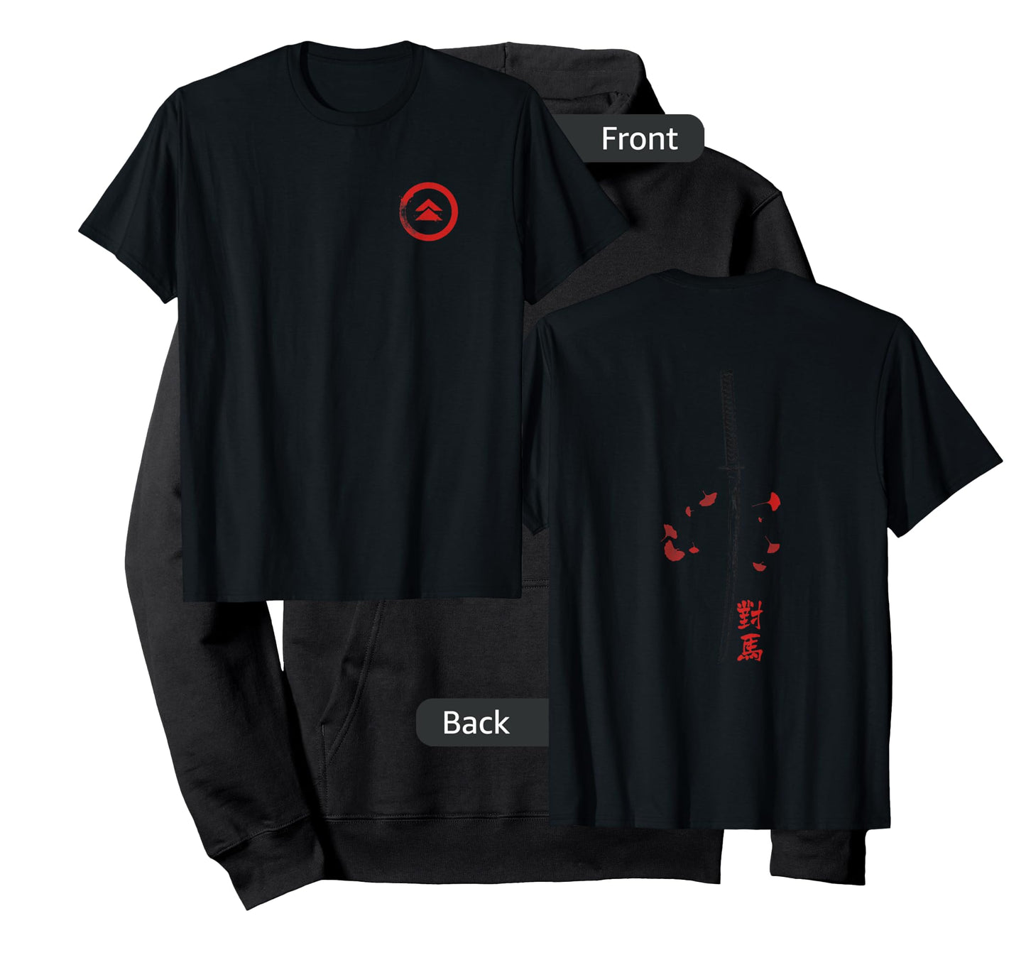 Ghost of Tsushima Front and Back Katana Leaves Video Game T-Shirt